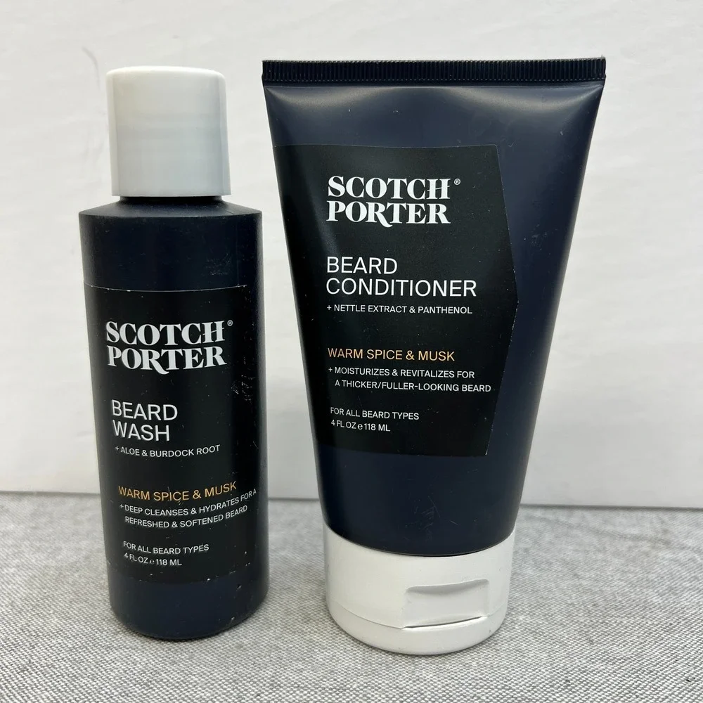 Scotch Porter Beard Wash & Conditioner 4 Fl Oz Warm Spice & Musk New Sealed